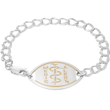 QR Code Santa Rosa Medical ID Bracelet Sterling Silver, , large image number 1